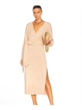 Johnathan Simkhai Skyla Knit Wrap Midi Dress Size Extra Small